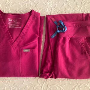 COPY - FIGS Scrubs Set Catarina Scrub Top Small, Small Petite Clara jogger Pants